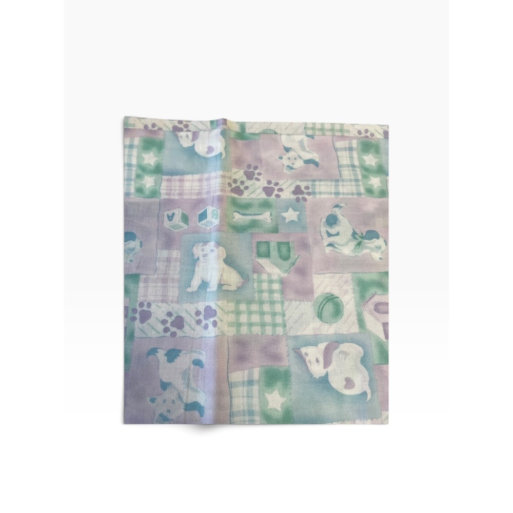 David Textiles Fabric Nursery 2 Yard Pastel Purple Puppy Patchwork Cotton 44w